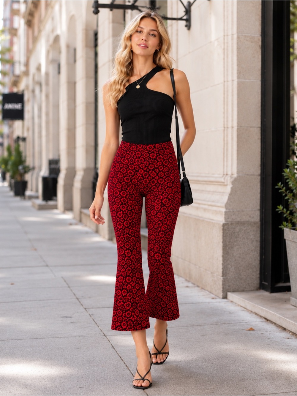 Maeve Anthropologie The Margot Floral Jacquard Kick Flare Cropped Pants S - Picture 3 of 8